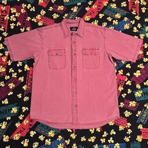 Mens REDHEAD Red Casual Button Down Collared Shirt / Size Large